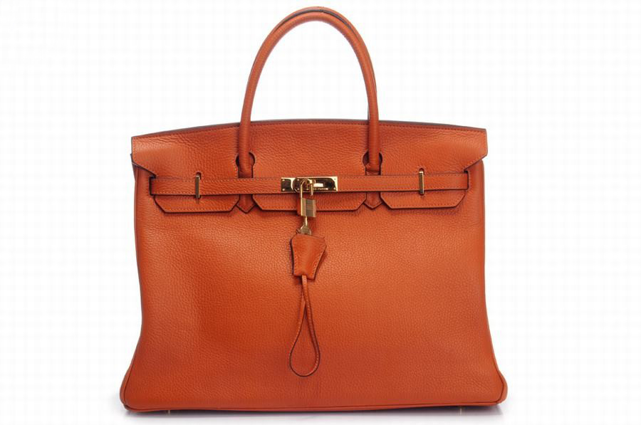 Hermes Handbags Gold Litchi Cow Leather Orange Hermes Handbags Gold Litchi Cow Leather Orange
