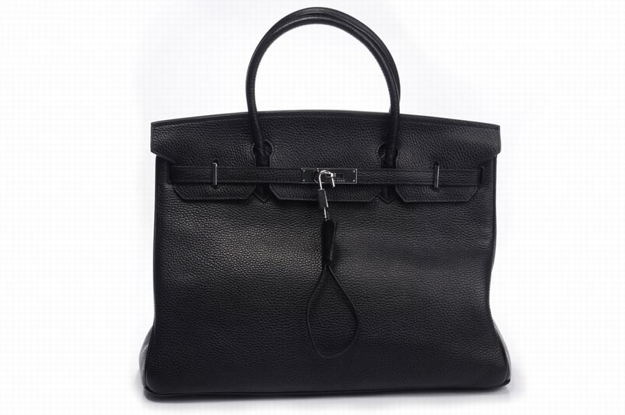 Hermes Handbags Birkin Litchi Black