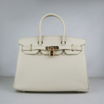 Hermes Birkin Handbag White With Gold Harware